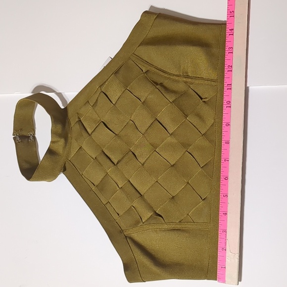 Forever 21 Crop Top  Sleeveless Olive Green size Large - Picture 7 of 8